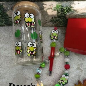 Set of 3 Cup 16oz , Key Chain or Phone Charm and Pen